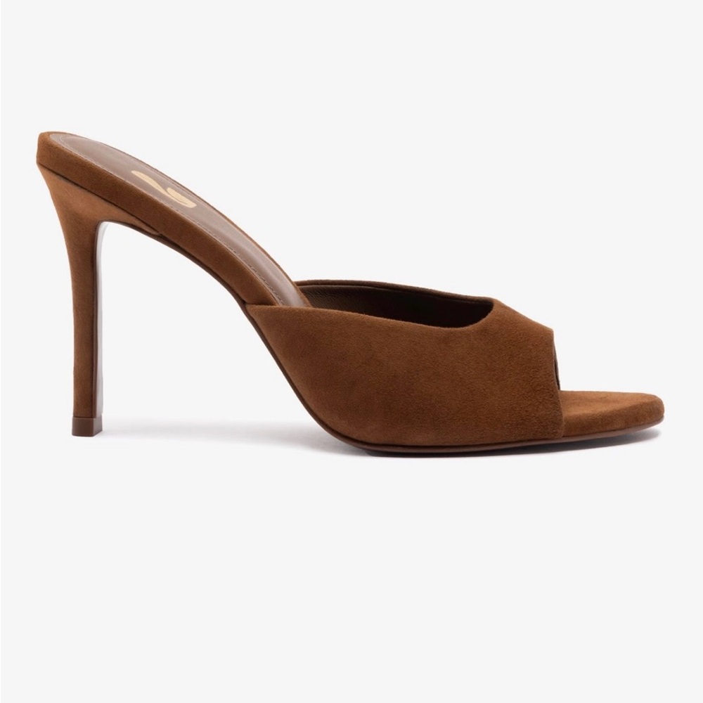 Larroude Jasmine Hi Mule In Burnt Umber Suede 11